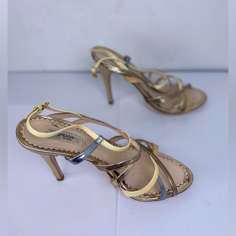 Prada Metallic Gold and Silver Heels - Picture 6 of 12